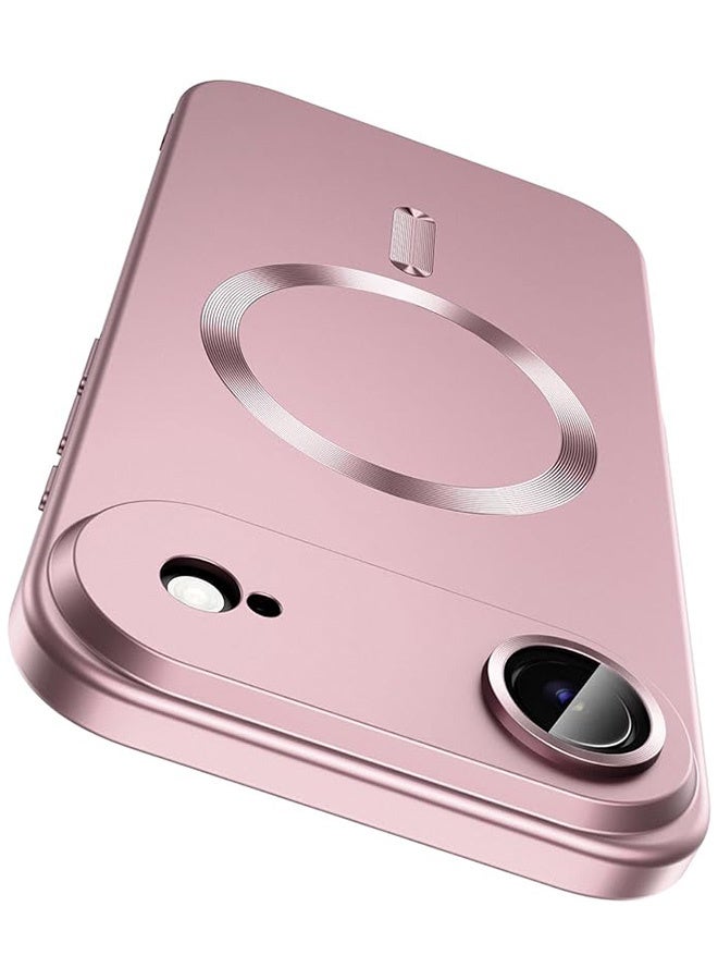 حالة مغناطيسية لآيفون 17 إير، [توافق مع ماج ساف] [حماية عدسات الكاميرا المدمجة] [خفة ورقع] حافظة هاتف من السيليكون الناعم مقاومة الصدمات مع لمعان معدني لآيفون 17 إير 6.5 بوصة، بيج - Image 1