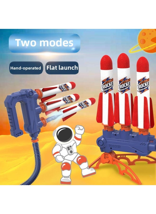 Children's Skyrocket Outdoor Pedal Launcher Flying Rocket Light-emitting Shell Stall Toy Wholesale-Specifications:Single Version Of Skyrocket + Rocket With Light X3