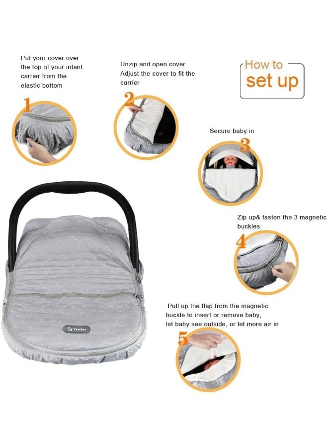 Yoofoss Baby Car Seat Cover Winter Carseat Canopies Cover - Image 3