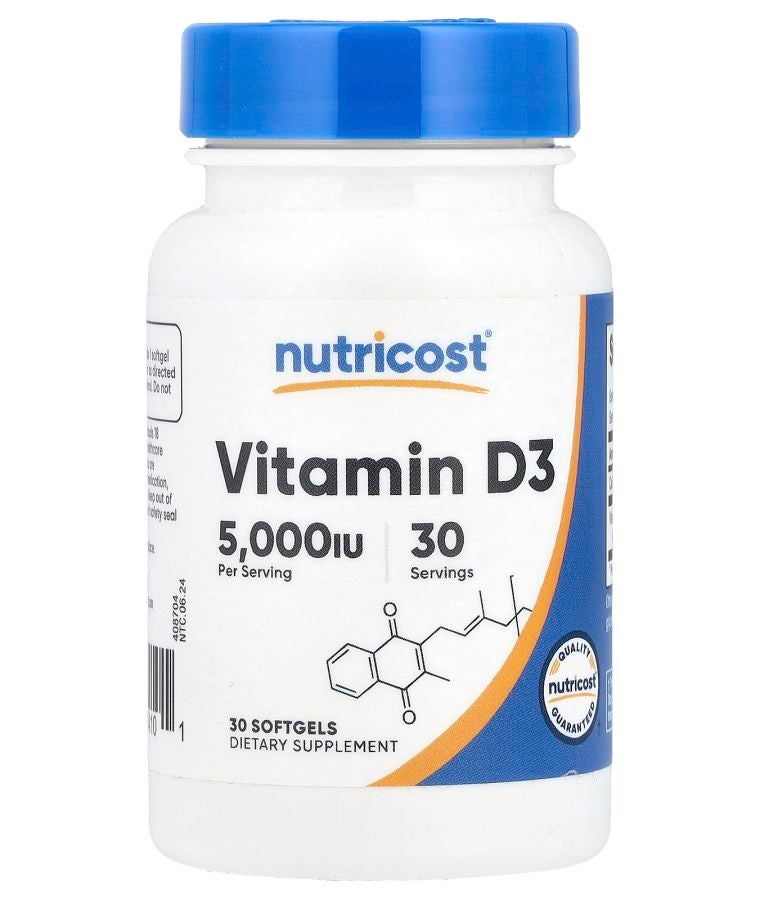 Vitamin D3 125 mcg (5000 IU) 30 Softgels