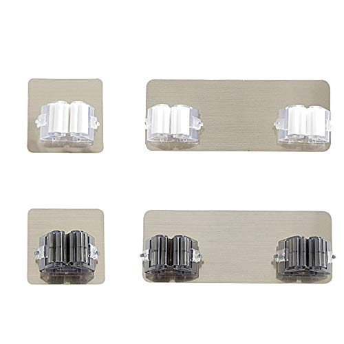 Maharsh Pack of 2 Wall Mounted Mop Broom Hanger Single Double Holder Organiser for Kitchen Bathroom Garage and Garden - Image 1