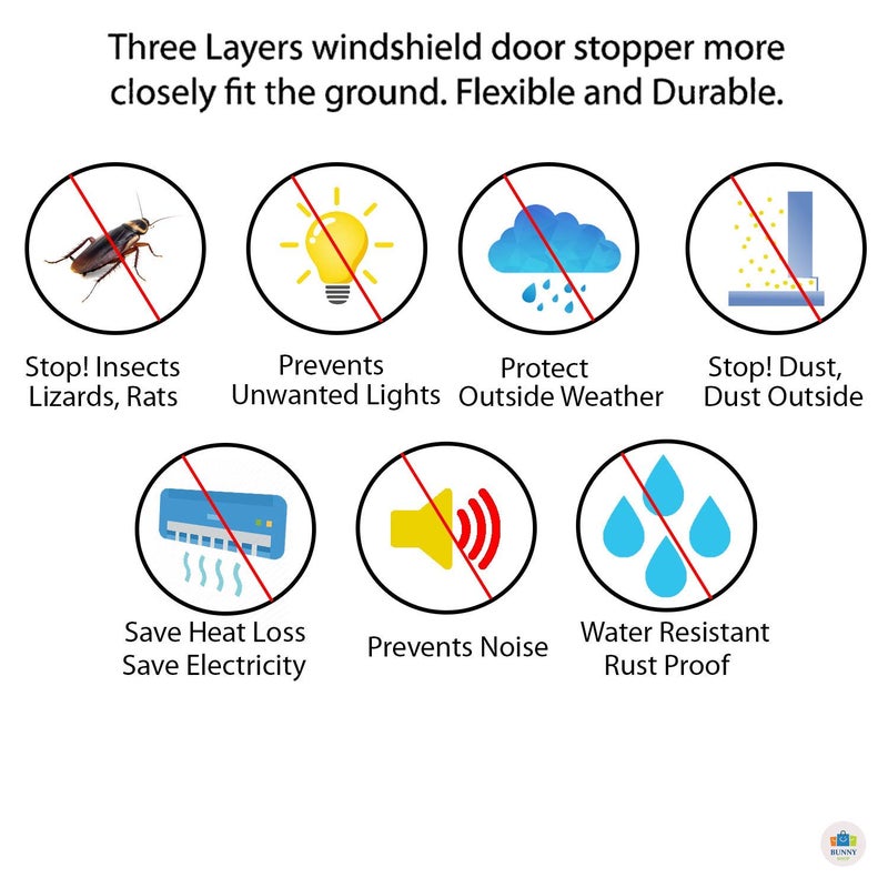 Grofilo Door Draft Stopper Under Door Seal Self Adhesive Door Insulation Strip Soundproofing Bottom Door Seal Tape Bugs Dust and Noise Insulation Multicolor - Image 5