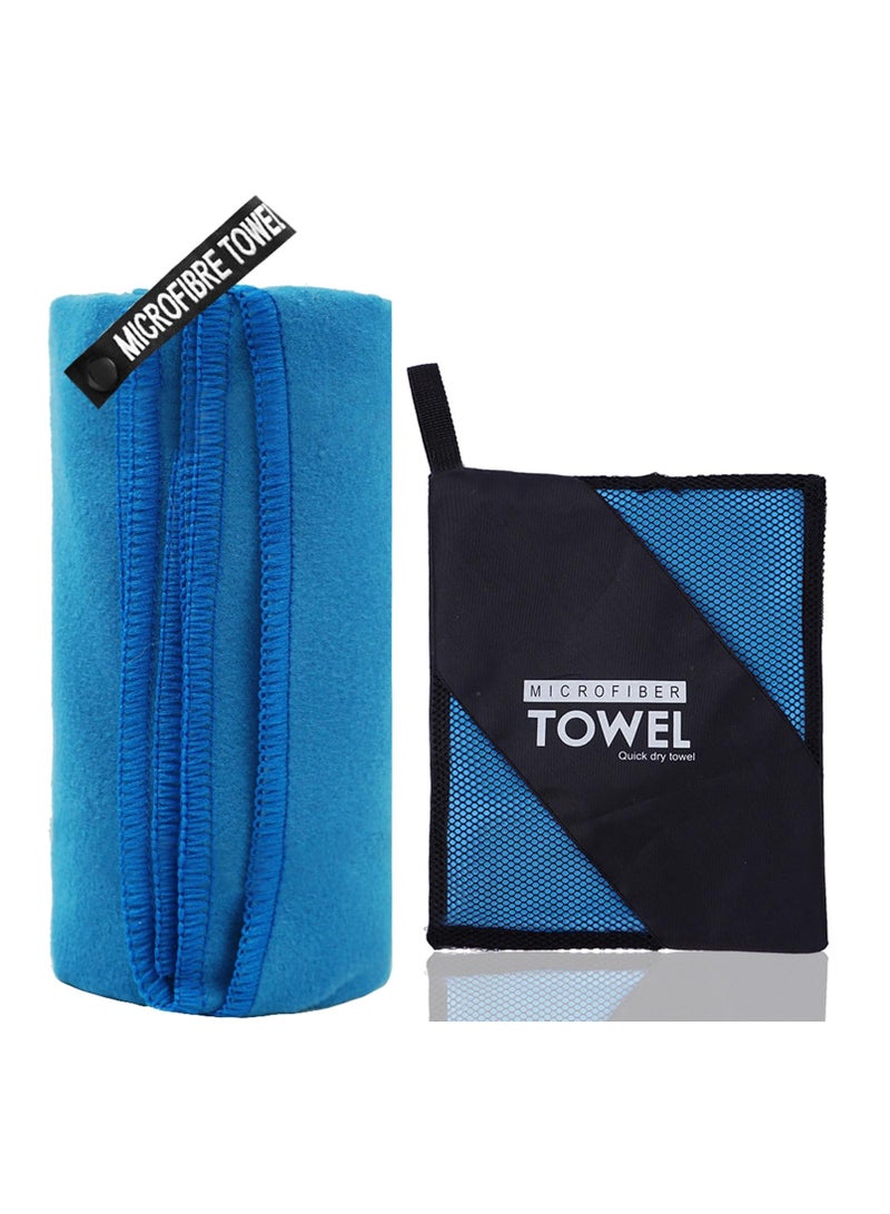 Flushrenic Ultra-fine fibre travel towel, soft, lightweight and quick-drying towel, highly absorbent compact travel, sports and beach towel, suitable for camping, backpacking, gym, swimming, yoga and hiking (blue) - Image 2