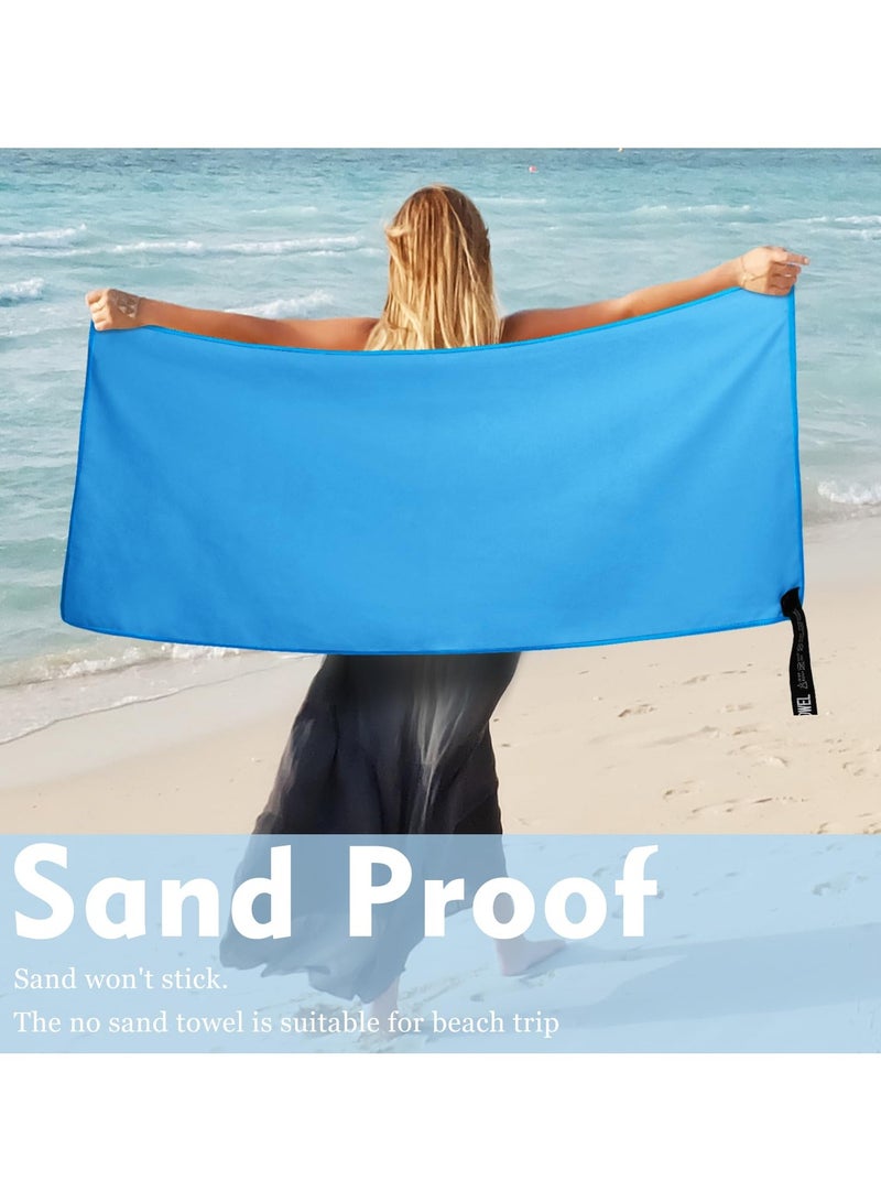 Flushrenic Ultra-fine fibre travel towel, soft, lightweight and quick-drying towel, highly absorbent compact travel, sports and beach towel, suitable for camping, backpacking, gym, swimming, yoga and hiking (blue) - Image 5