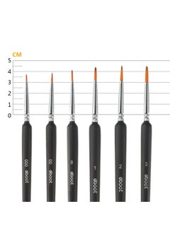eBoot eBoot 6 Pieces Detail Paint Brush Set Miniature Brushes for Watercolor and Acrylic Painting (Black)  - Image 2