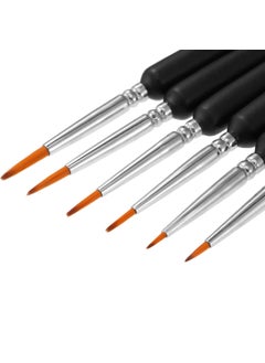 eBoot eBoot 6 Pieces Detail Paint Brush Set Miniature Brushes for Watercolor and Acrylic Painting (Black)  - Image 3
