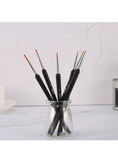 eBoot eBoot 6 Pieces Detail Paint Brush Set Miniature Brushes for Watercolor and Acrylic Painting (Black)  - Image 4