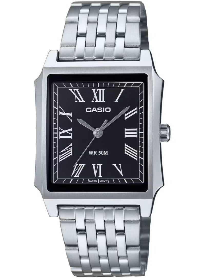 Analog Men's Watch MTP-B190D‑1B, 41 mm Black Dial, Stainless Steel Case & Bracelet, 50 m WR
