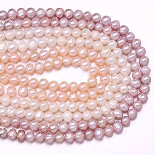LE SKY Natural Pearl Beads 100% Natural Freshwater Round Pearl Loose Beads (2 Strands) Punching 4-5mm One Strand 14.2 inch for Jewelry Making Necklace Bracelet Charms - Image 5
