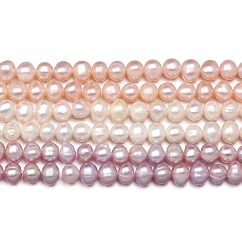 LE SKY Natural Pearl Beads 100% Natural Freshwater Round Pearl Loose Beads (2 Strands) Punching 4-5mm One Strand 14.2 inch for Jewelry Making Necklace Bracelet Charms - Image 3