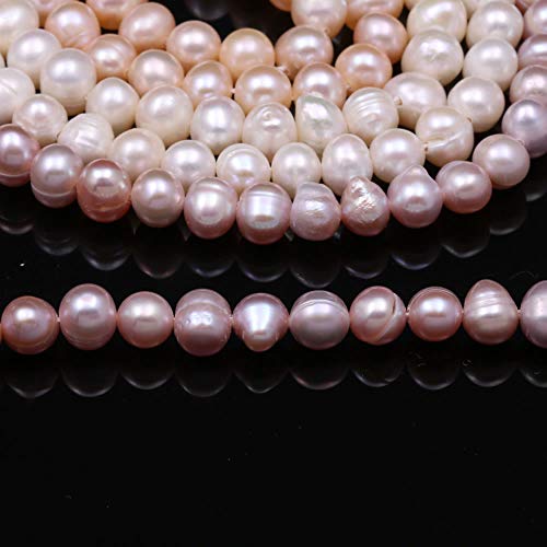 LE SKY Natural Pearl Beads 100% Natural Freshwater Round Pearl Loose Beads (2 Strands) Punching 4-5mm One Strand 14.2 inch for Jewelry Making Necklace Bracelet Charms - Image 4