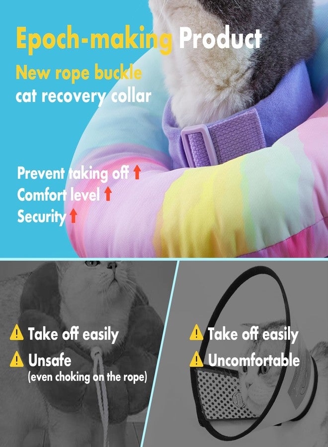 EWES Cat Cone Collar Soft M Size,Alternative Neck Cones to Stop Licking,Comfy Elizabethan Collars After Surgery Neuter,Donut Collar for Pet Cat Dog Kitten e Collar Recovery Shame - Image 2