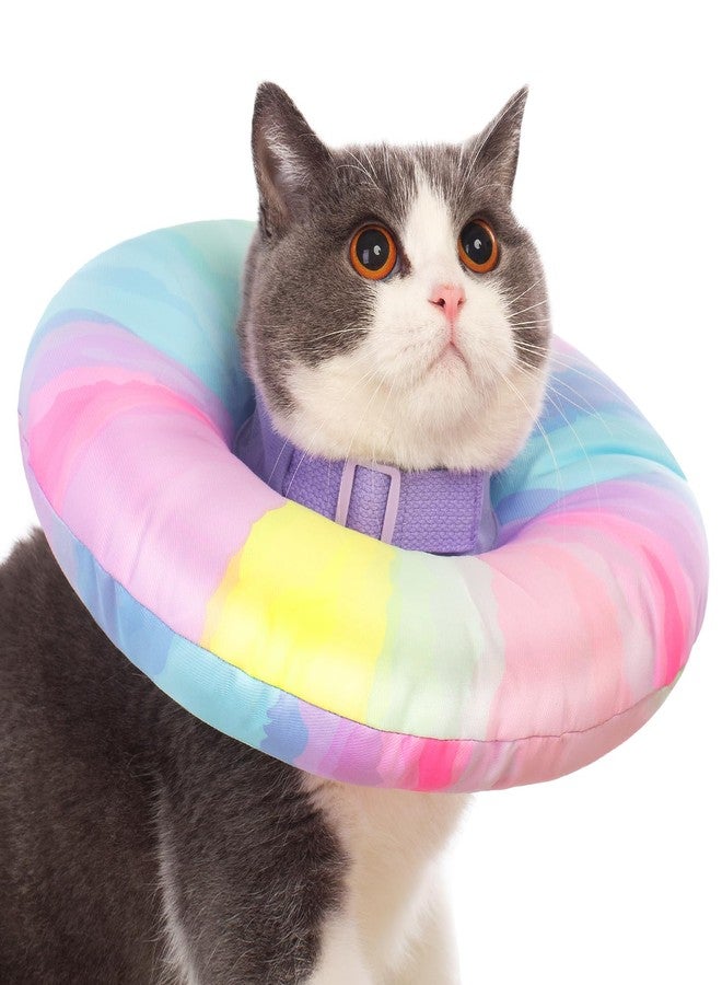 EWES Cat Cone Collar Soft M Size,Alternative Neck Cones to Stop Licking,Comfy Elizabethan Collars After Surgery Neuter,Donut Collar for Pet Cat Dog Kitten e Collar Recovery Shame - Image 1
