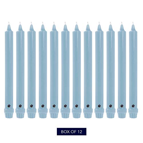 Colonial Candle Unscented Taper Candle, Classic Collection, Coastal Blue, 12 in, Pack of 12 - Up to 10 Hours Burn - Image 2