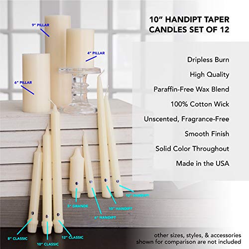 Colonial Candle Unscented Taper Candle, Classic Collection, Coastal Blue, 12 in, Pack of 12 - Up to 10 Hours Burn - Image 4