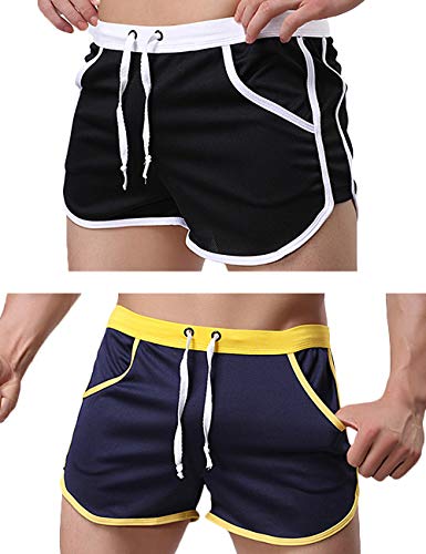 Rexcyril Men's Running Workout Bodybuilding Gym Shorts Athletic Sports Casual Short Pants Large 2-Pack - Image 1