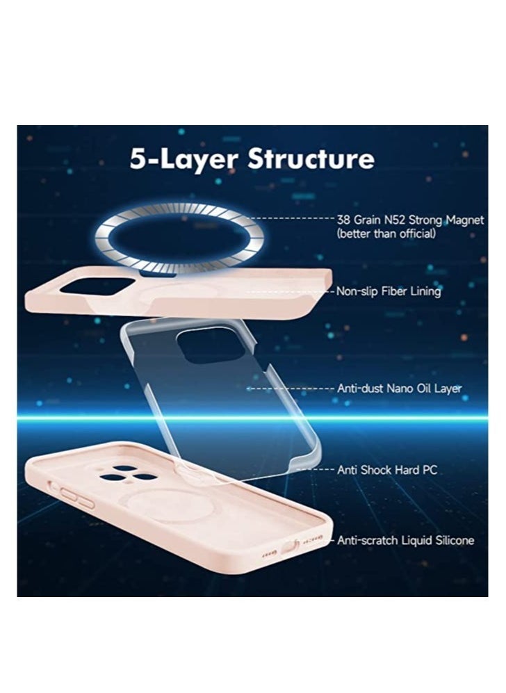 Raxoom iPhone 14 Pro + 2 Pack Tempered Glass Screen Protector Magsafe Case Silicone Phone Case with Microfiber Lining for iPhone 14 Pro 6.1 inch 2022 - Image 3