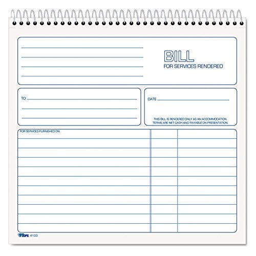 TOPS 2-Part Carbonless Bill for Services Rendered Book, 8.5 x 8.25 Inches, 50 Sheets, White, (4133) - Image 4
