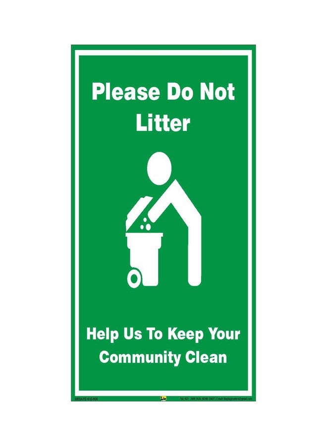 Mr. Safe Do Not Litter Sign PVC Sticker A5 (5.8 Inch X 8.2 Inch) - Image 1