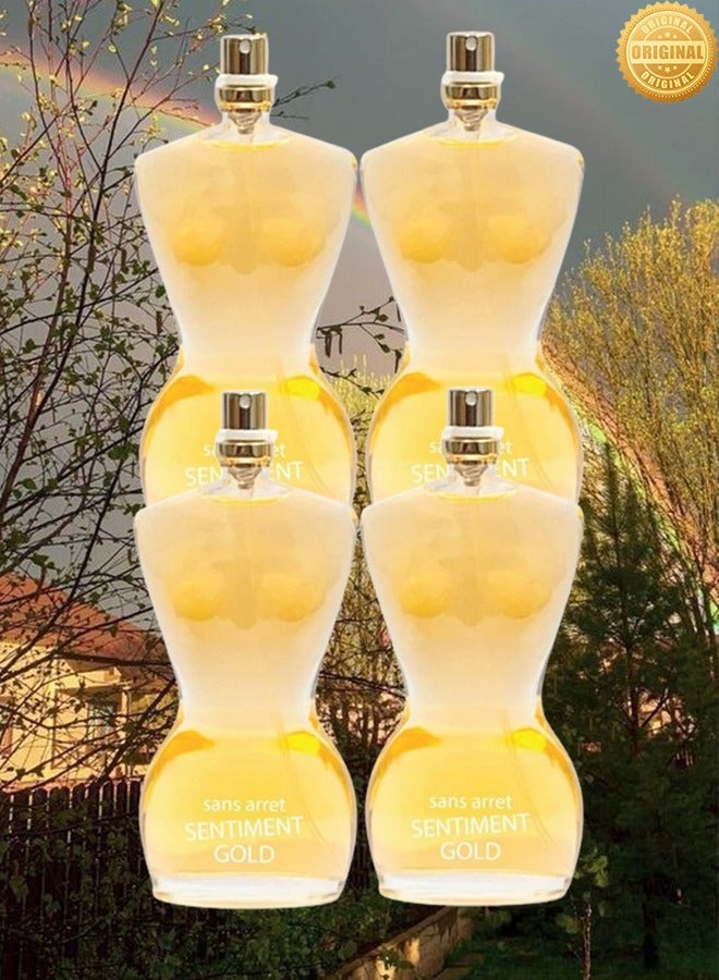 Gold 4 Pieces Sans Arret Sentiment Gold Perfume EDP 100ML - Image 1