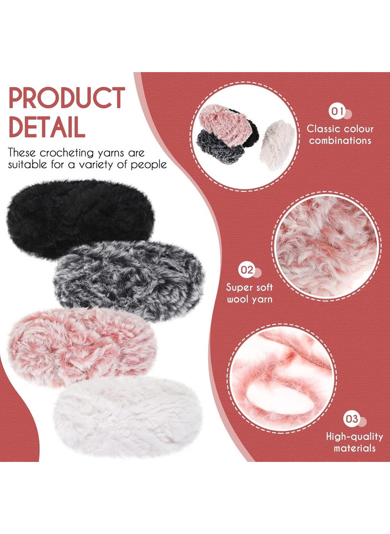 Nuenen Nuenen 8 Pieces Faux Fur Fluffy Yarn Super Soft Chunky Fuzzy Skeins Yarn for DIY Crochet Knit Clothes Knitting Projects 440g Totally 35 Yard for Each  - Image 5