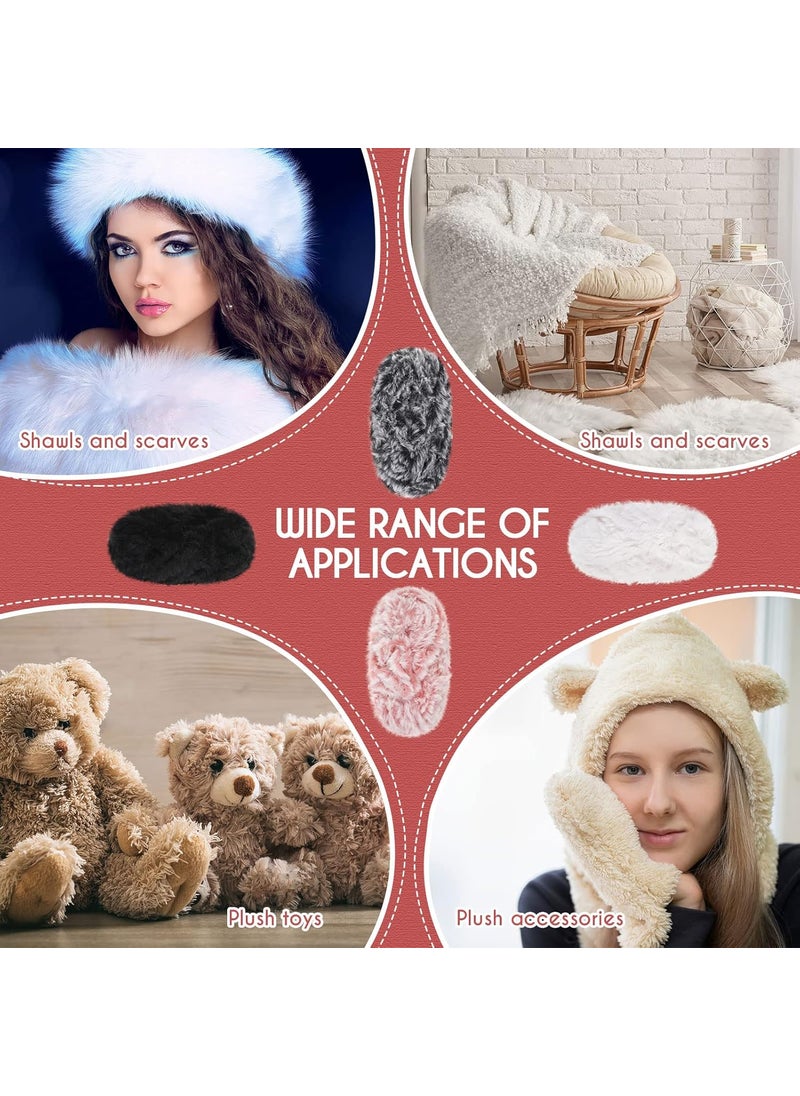 Nuenen Nuenen 8 Pieces Faux Fur Fluffy Yarn Super Soft Chunky Fuzzy Skeins Yarn for DIY Crochet Knit Clothes Knitting Projects 440g Totally 35 Yard for Each  - Image 3
