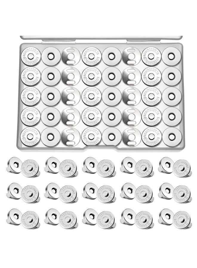 Fireboomoon 50 Sets Magnetic Snaps for Purse Closures, 14mm Magnetic Magnetic Snaps Closure Clasps for Sewing, Supplies, Bags, Clothes, Crafting No Tools Required - Image 1