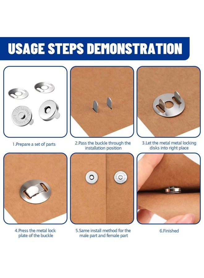 Fireboomoon 50 Sets Magnetic Snaps for Purse Closures, 14mm Magnetic Magnetic Snaps Closure Clasps for Sewing, Supplies, Bags, Clothes, Crafting No Tools Required - Image 4