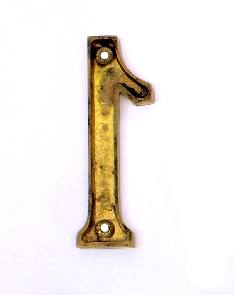 eSplanade 4" Brass House Hotel Door Number Plaque Numeric Numerical Digit 0-9 (1 (One)) - Image 5