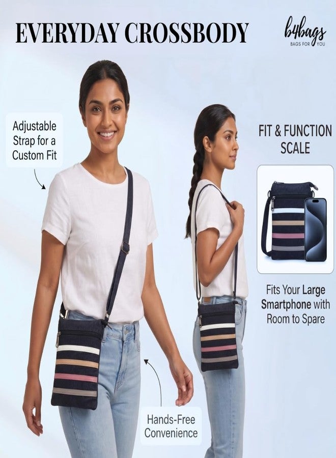 b4bags Mobile Sling Bag for Women | Denim Crossbody Bag for Phone, Wallet & Travel | Lightweight Ladies Sling Purse Latest (Black) - Image 2