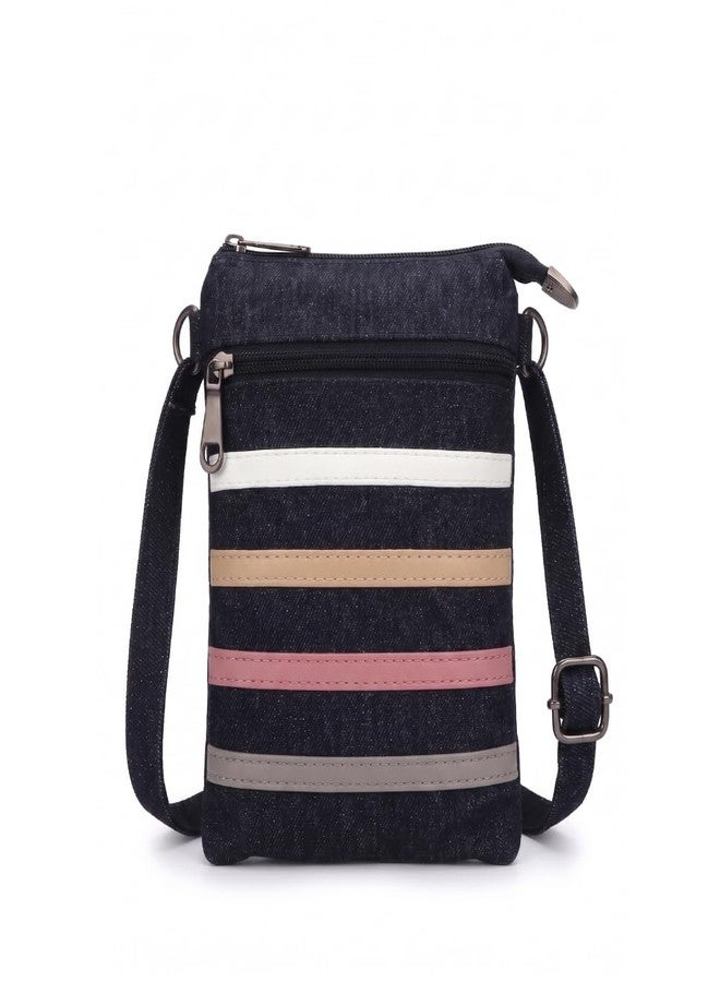 b4bags Mobile Sling Bag for Women | Denim Crossbody Bag for Phone, Wallet & Travel | Lightweight Ladies Sling Purse Latest (Black) - Image 1