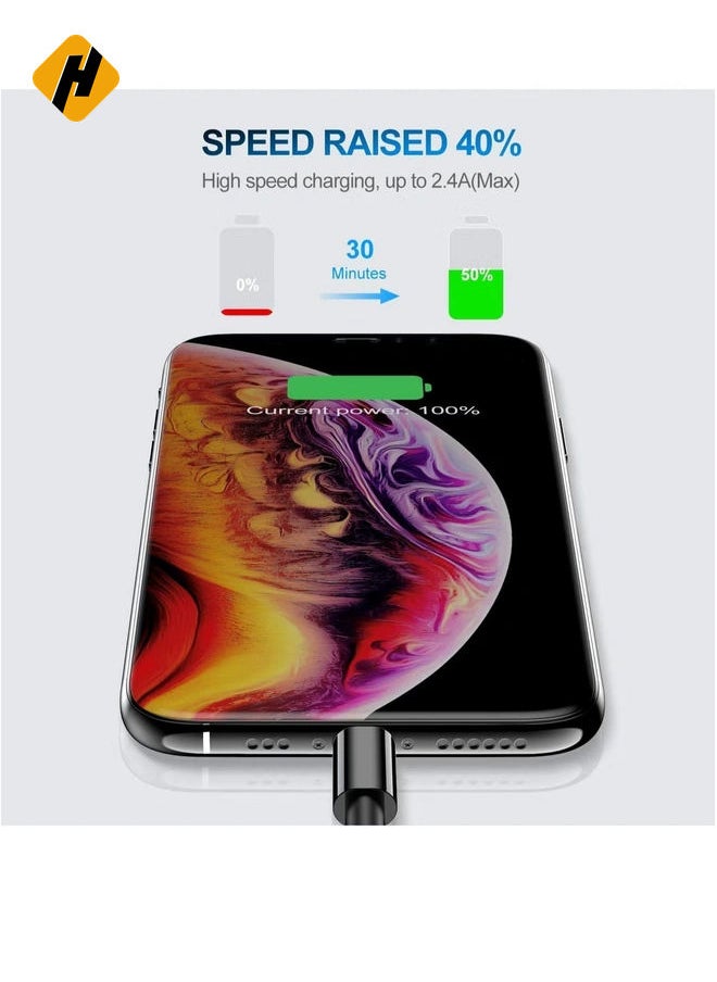 HuHa - 3 Pack Apple MFi Certified iPhone Charger Cable 1M, Apple Lightning to USB Cable Cord, 2.4A Fast Charging Apple Phone Long Chargers for iPhone 12/11/11Pro/11Max/ X/XS/XR/XS - Image 1