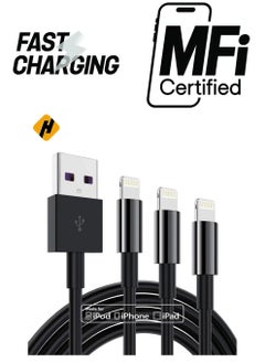 3 Pack Apple MFi Certified iPhone Charger Cable 1M, Apple Lightning to USB Cable Cord, 2.4A Fast Charging Apple Phone Long Chargers for iPhone 12/11/11Pro/11Max/ X/XS/XR/XS
