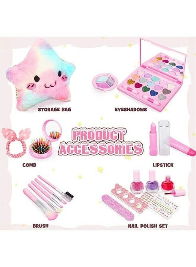 RollsTimi  Girls Makeup Kit for Kids Childrens Makeup Set Girls Princess Makeup Box Non toxic Cosmetics Kit Toys Pretend Play Makeup Beauty Toys - Image 5