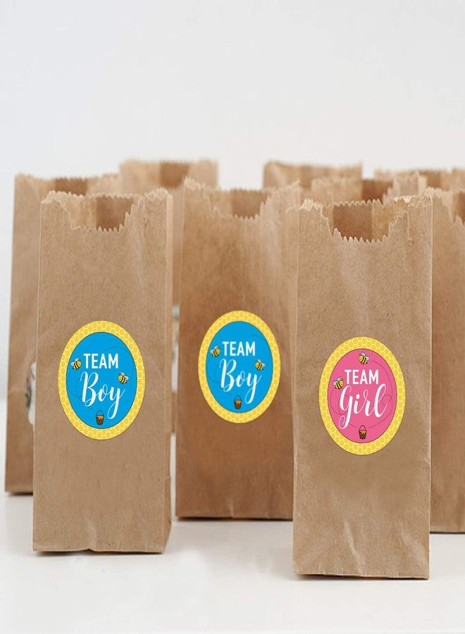 نان براند ملصقات كشف جنس المولود (80 قطعة) بتصميم نحلة، فريق ولد وفريق بنت، ملصقات لحفلات استقبال المولود، مقاس 2 بوصة، مناسبة لألعاب التصويت ولوازم الحفلات، باللونين الأزرق والوردي. - Image 5