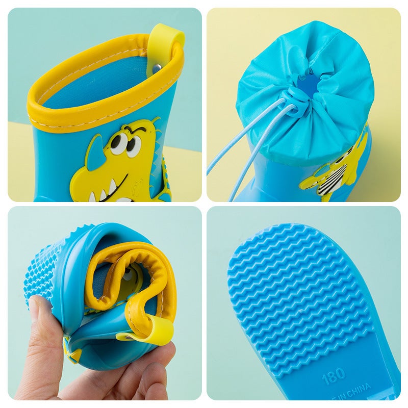 New Little Dinosaur Cartoon Pvc Children'S Lightweight Rain Boots Waterproof Men'S And Women'S Water Rubber Shoes Non-Slip Comfortable Rain Boots - Image 3
