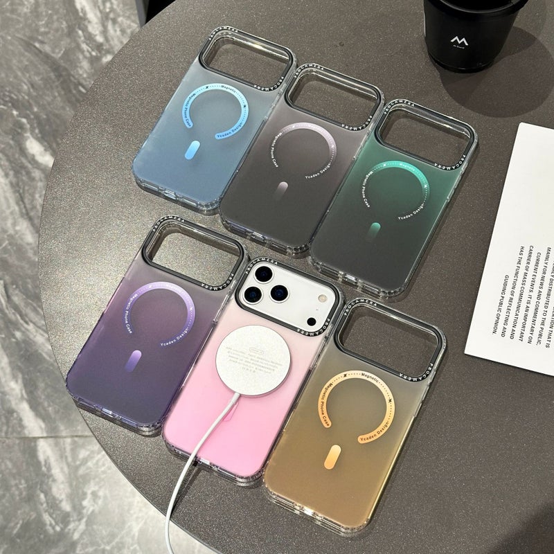 غطاء MagSafe بAcrylic باللون أزرق مغناطيسي من الأكريليك لـ iPhone 16 / 16 Plus / 16 Pro / 16 Pro Max مع مغناطيس قوي وتغطية كاملة مع ملمس غير لامع مع مقاوم للخدش للرحلات اليومية - Image 2