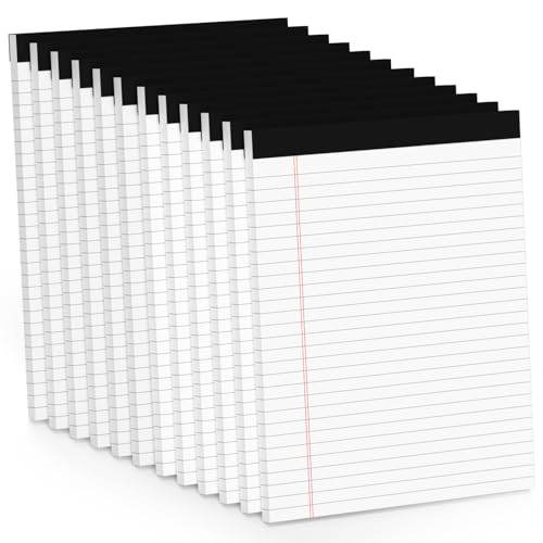 Aidunmis 12 Pack Note Pads 8.5 x 11 White Legal Pads 8.5 x 11 Wide Ruled Lined Writing Pads Legal Notepads Legal Ruled White Lined Paper Pads 8.5 x 11 Inch 30 Sheets Per Writing Pad for School, Office, Home - Image 1