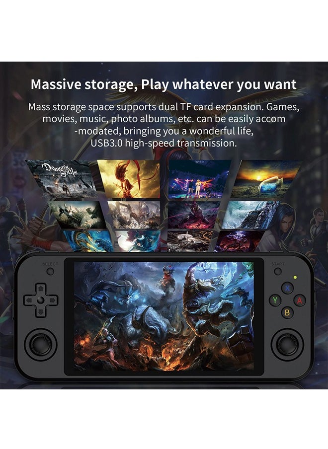 RG552 Handheld Game Console , RK3399 Chip Dual OS Linux , Android System Support HDMI / WIFI Online Games Built-in 64G SD Card 2500 Classic Games (Black)