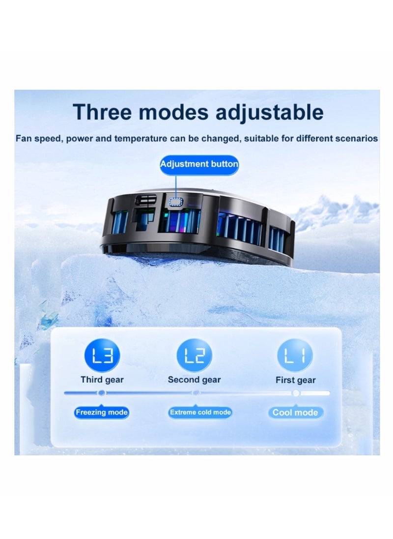 Gravity X79A Mobile Phone Cooling Fan 3 Gears Three Speed Modes Game Phone Cooler Silent Radiator RGB Lights Adjustable Portable Heat Sink Semiconductor USB Phone Radiator For All Smartphones - Image 5
