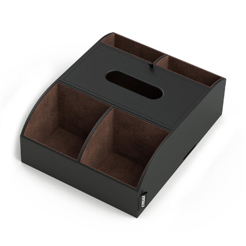 Car Armrest Storage Box: Black MDF & Leather, Expand Vehicle Storage Space - Secure Adjustable Strap, Large Capacity Armrest Box Organizer for Car Truck SUV Daily Commuters Long-Distance Travelers - Image 1