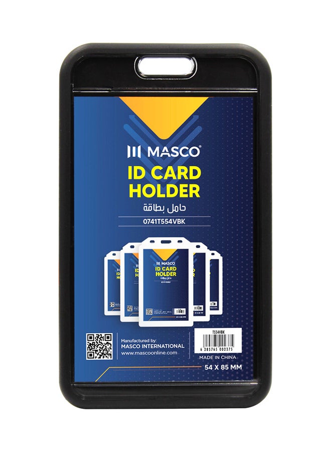 5-Piece Vertical ID Card Holder Black