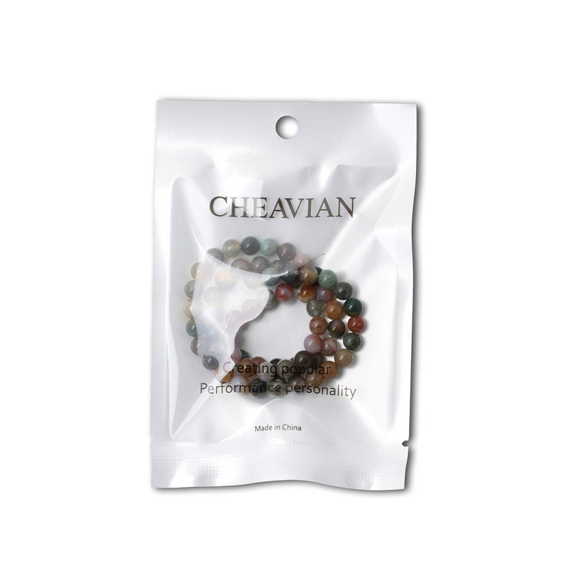 CHEAVIAN 60PCS 6mm Natural Indian Agate Gemstone Round Loose Beads for Jewelry Making DIY 1 Strand 15" - Image 5