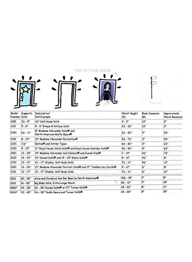Kaiser Doll Stand 2201, Box of 12 - White Doll Stands for 11" to 12" Small-Waisted Fashion Dolls