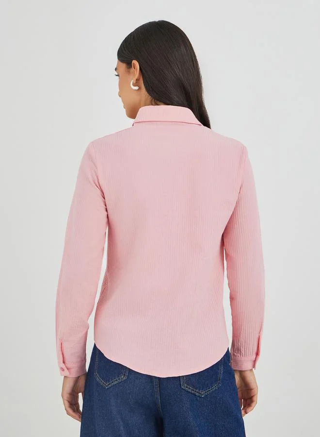 Styli Styli Floral Embroidered Buttoned Shirt