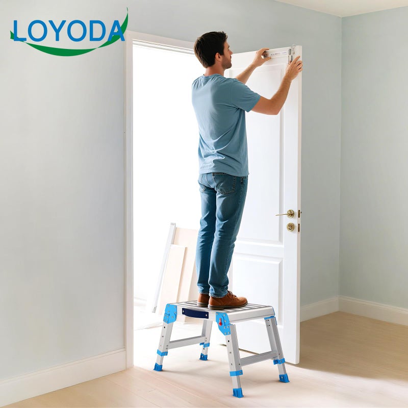 Loyoda Work Platform 600 Lbs, Folding Step Stool with One-Touch Automatic Fold, 3 Height Adjustment Step Platform, Perfect for RV Cleaning, Home Painting and Reaching High Places, Standard - Image 2