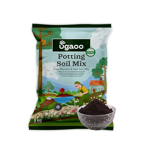 Ugaoo Organic Potting Soil Mix for Plants – 5 Kg | Ready to Use Garden Soil for Cactus & Succulents, Indoor, Outdoor & Flowering Plants | Red Soil with Cow Manure | Home Garden Potting Mixture - Image 1