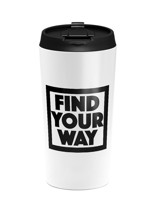 LIT Stainless Steel Find Your Way Positive Message Tumbler White - Image 1