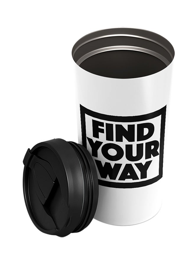 LIT Stainless Steel Find Your Way Positive Message Tumbler White - Image 2