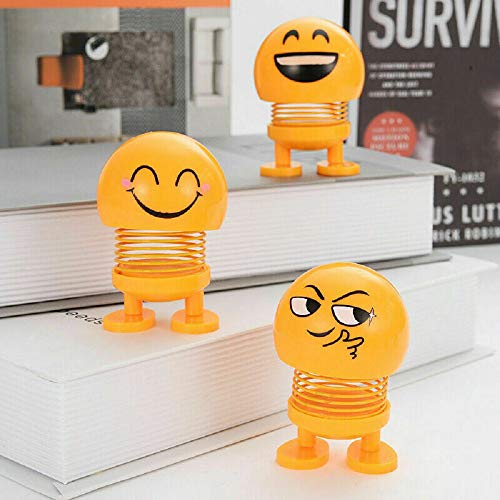 N M Z Smiley Spring Doll Creative Car Carrying Ornaments Shaking Head Doll (Set of 6) Cartoon Funny Spring Model Ornament - Image 2
